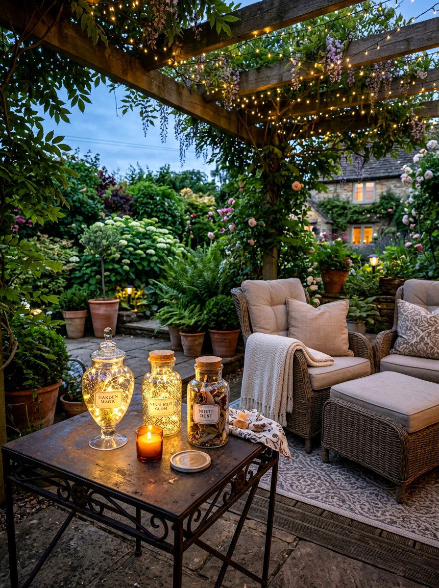 Fairy light apothecary jar - 25 Spring Apothecary Jar Decor Ideas