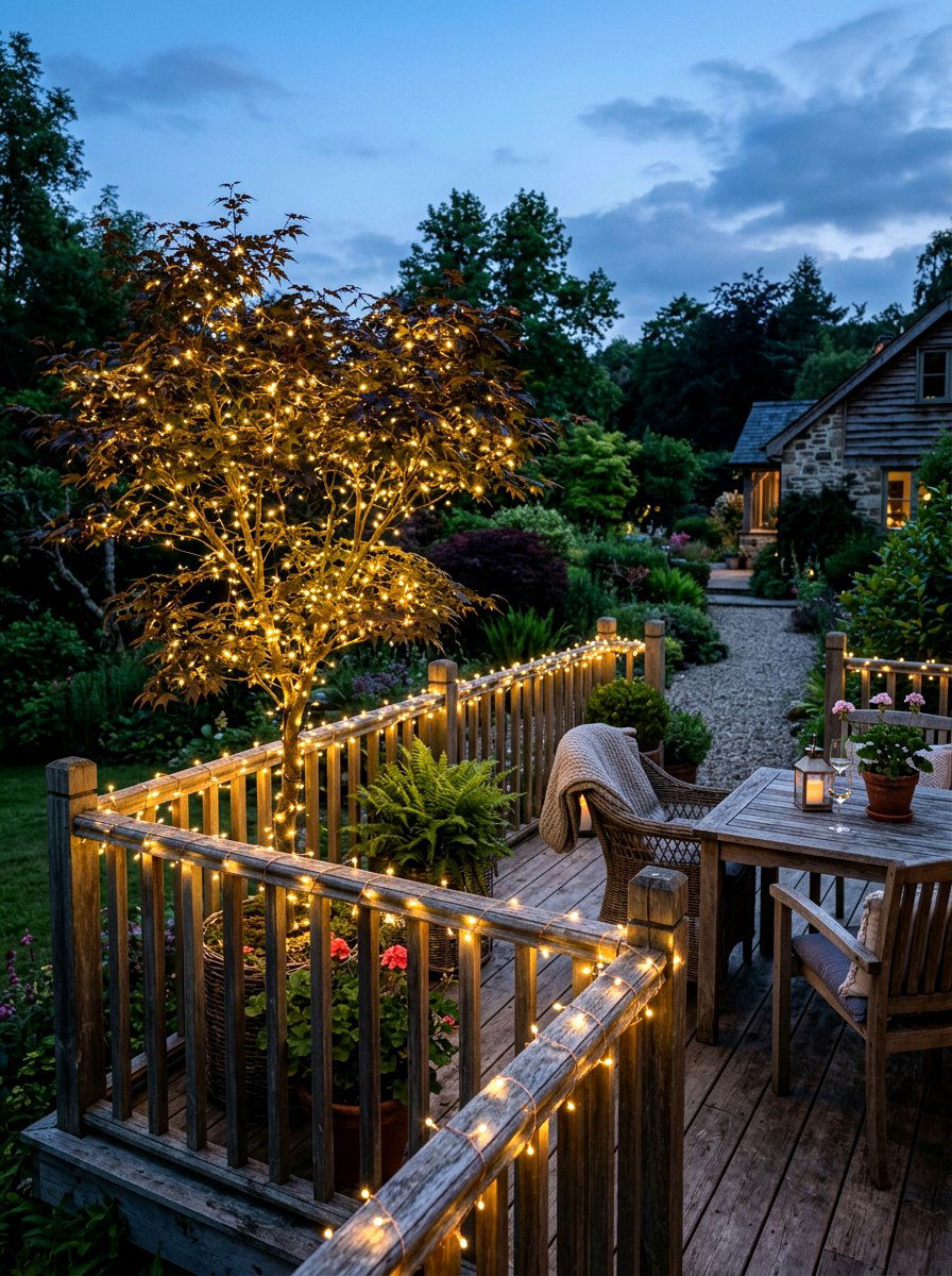 Fairy lights - 25 Patio Spring Decor Ideas