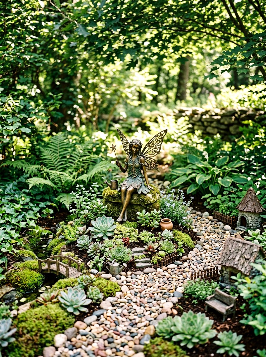 Fairy statue garden - 25 Spring Garden Statue Ideas