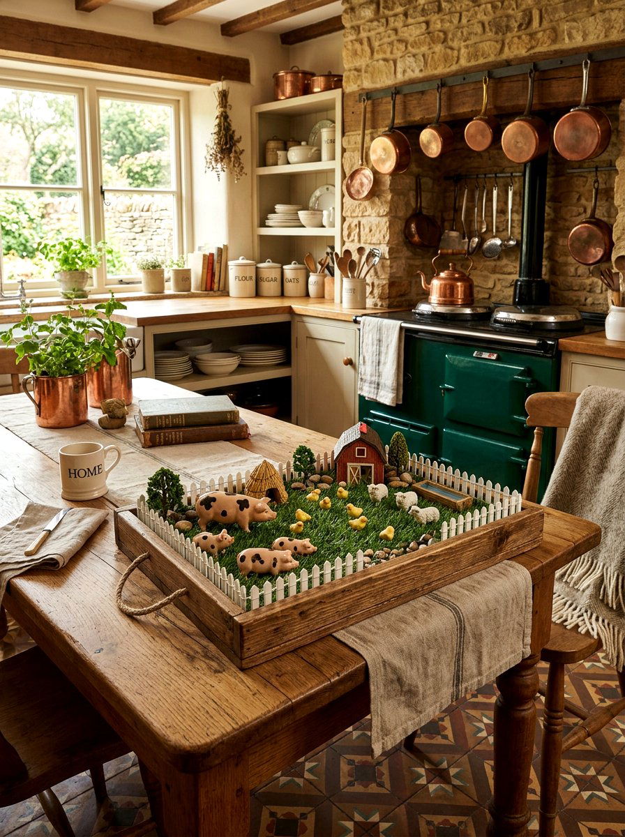 Farm Animal Tray - 25 Spring Tiered Tray Ideas for Kitchen