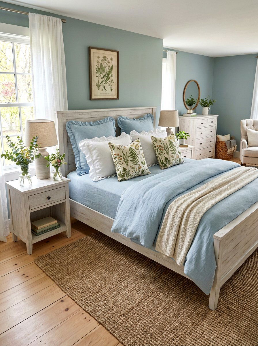 Farmhouse Bedroom Spring Bedding - 25 Spring Farmhouse Decor Ideas
