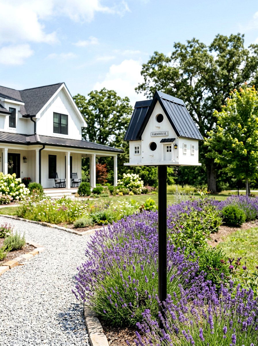 Farmhouse Birdhouse - 25 Spring Birdhouse Painting Ideas