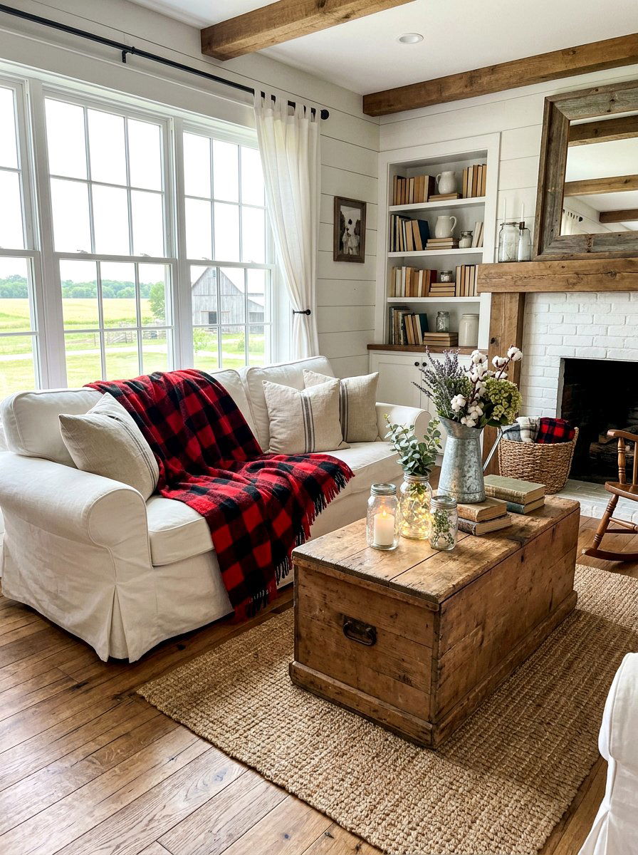 Farmhouse Buffalo Check Blanket - 25 Spring Cotton Throw Ideas