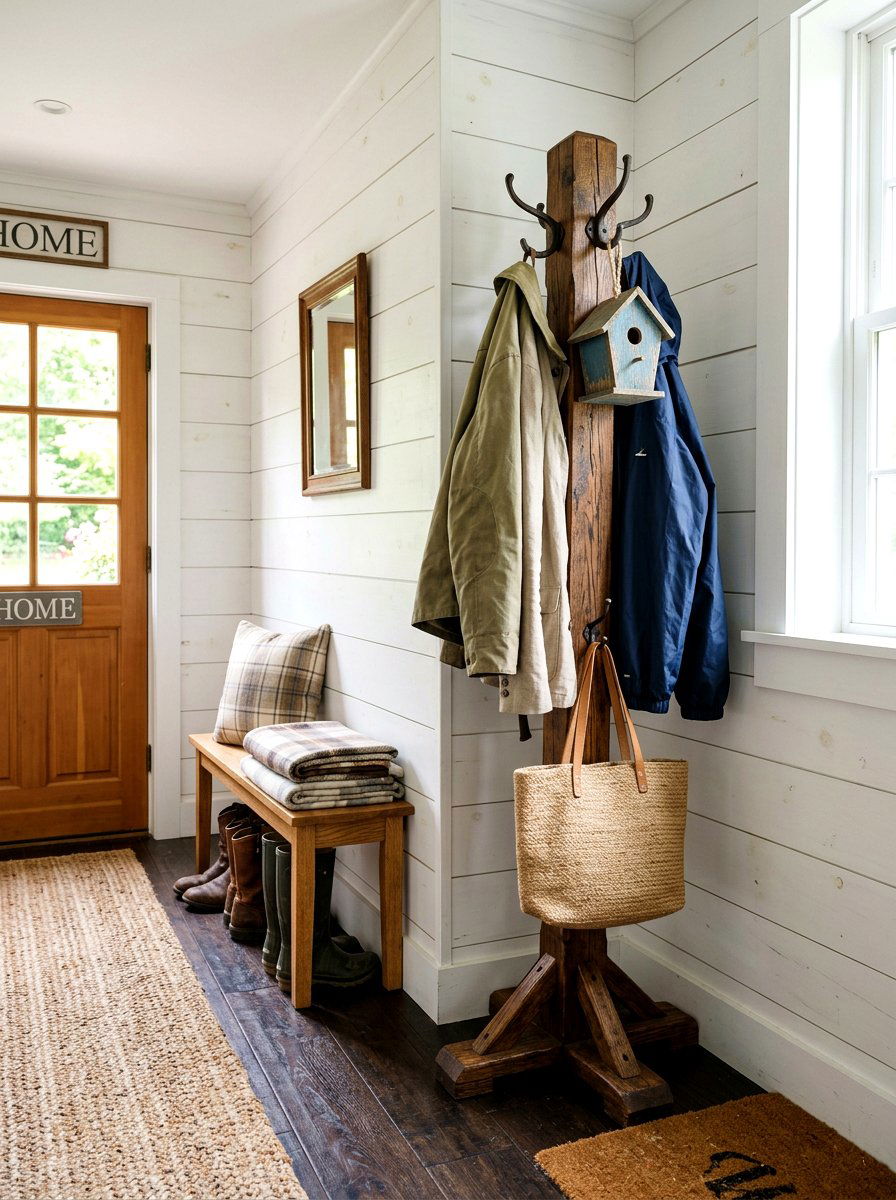 Farmhouse Coat Tree - 25 Spring Coat Rack Decor Ideas