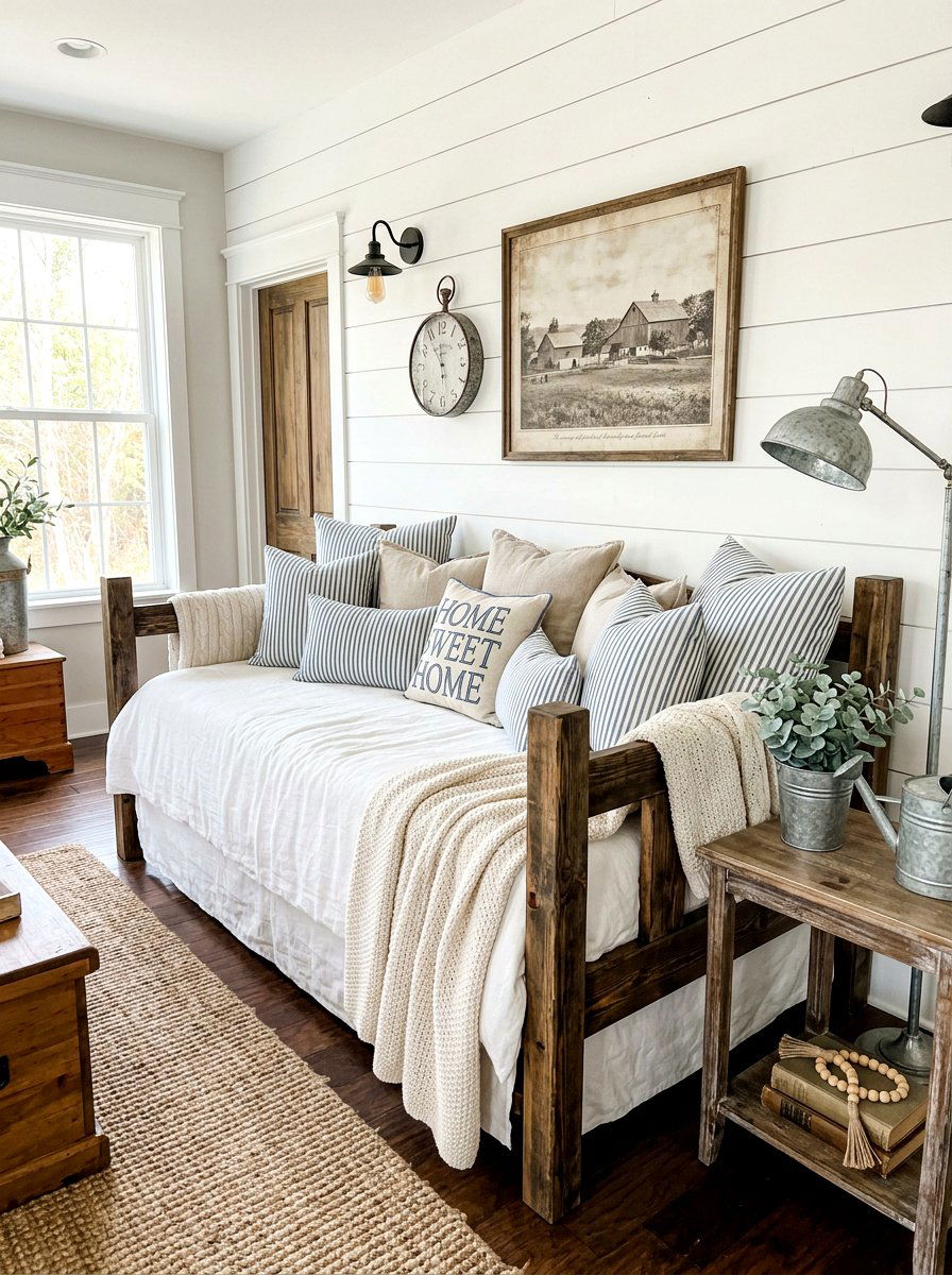 Farmhouse Daybed Decor - 25 Spring Daybed Decor Ideas