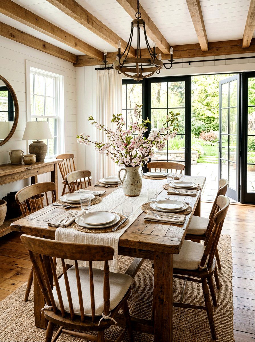 Farmhouse Dining Room - 25 Spring Table Decor Ideas