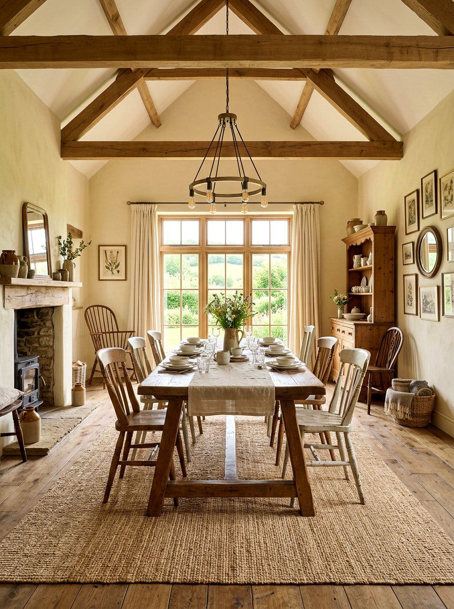 Farmhouse Dining Room - 25 Spring Rustic Decor Ideas