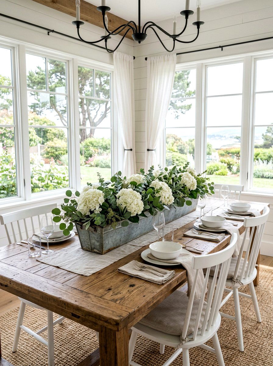 Farmhouse Dining Table Centerpiece - 25 Spring Galvanized Bucket Decor Ideas