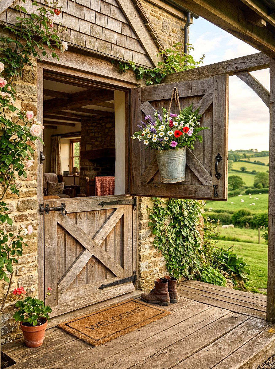 Farmhouse Dutch Door - 25 Spring Cottage Door Ideas