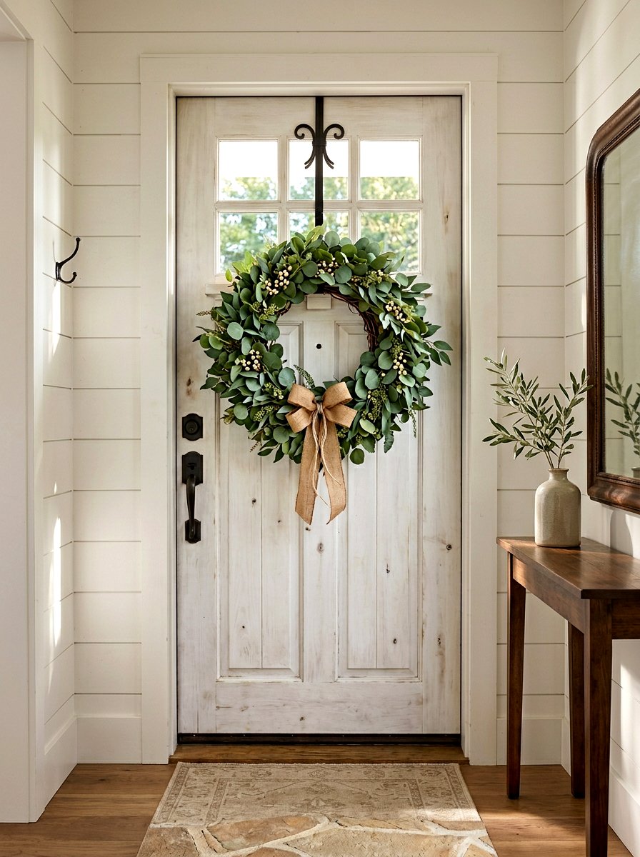 Farmhouse Eucalyptus Wreath - 25 Spring Eucalyptus Wreath Ideas
