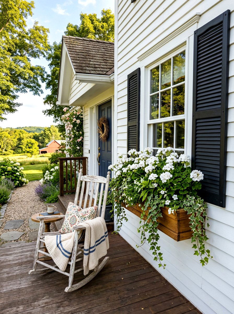 Farmhouse Flower Box - 25 Spring Flower Box Ideas