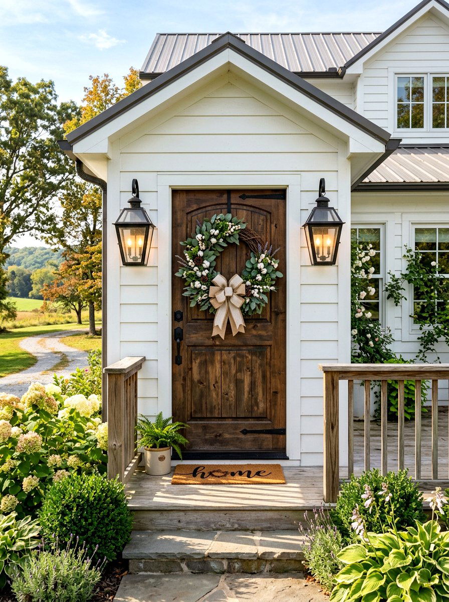 Farmhouse Front Door Wreath - 25 Spring Magnolia Wreath Ideas
