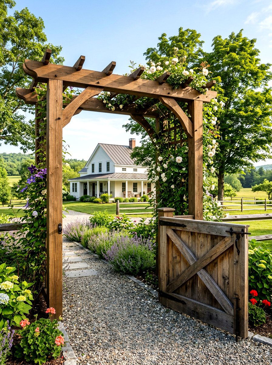 Farmhouse Gated Arbor - 25 Spring Arbor Entrance Decor Ideas