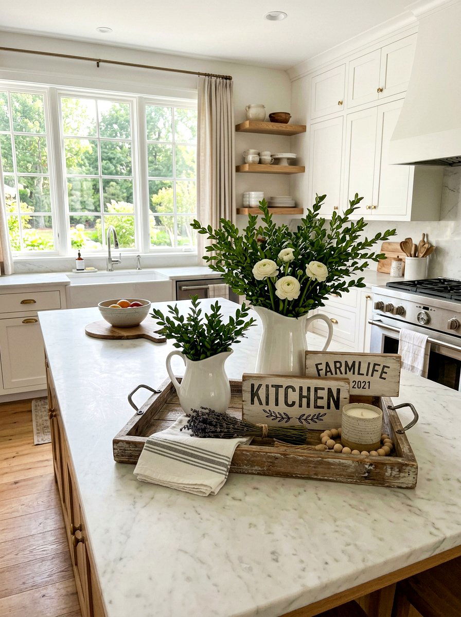 Farmhouse Kitchen Tray - 25 Spring Tiered Tray Ideas for Kitchen