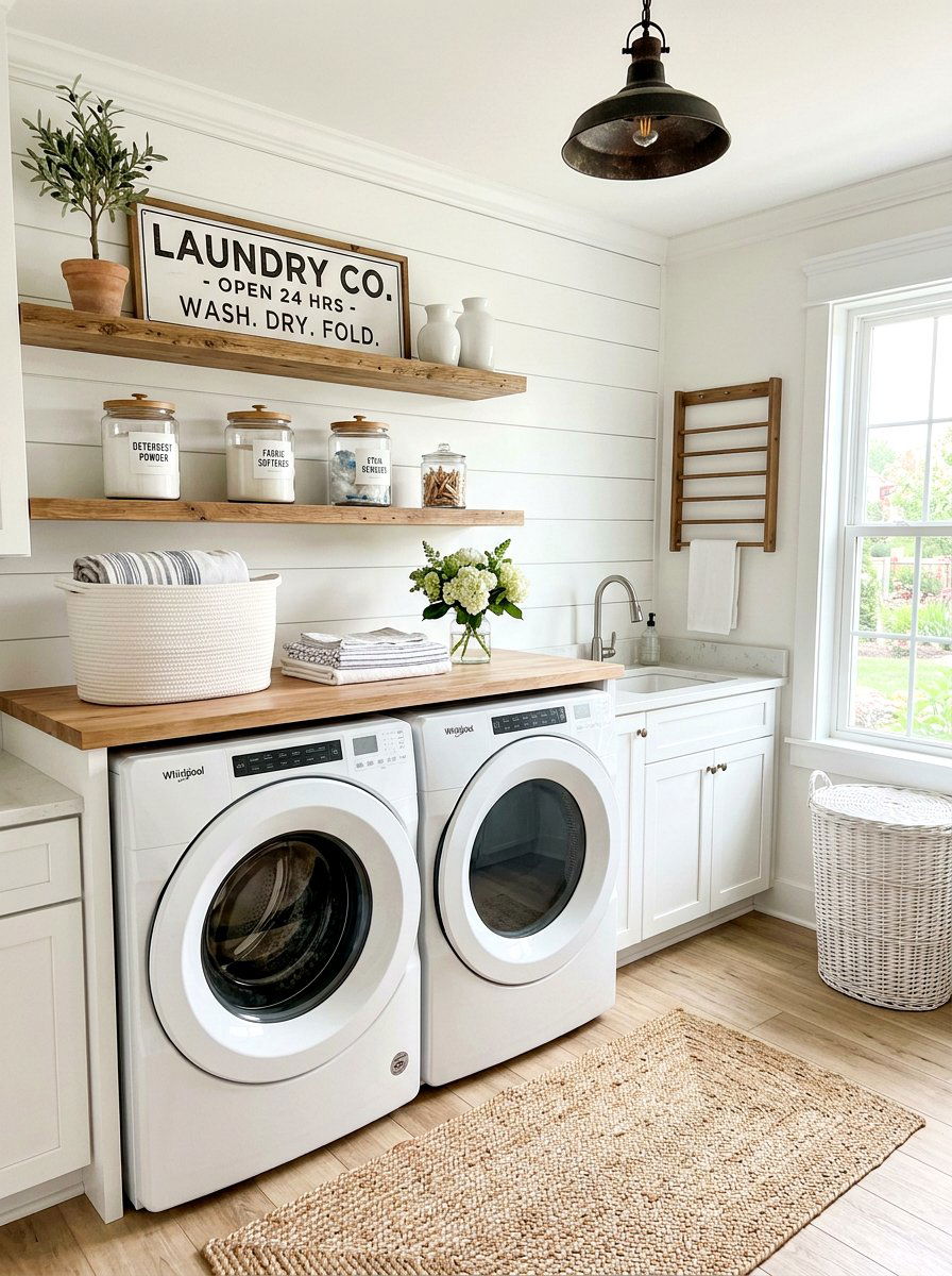 Farmhouse Laundry Room Spring Refresh - 25 Spring Farmhouse Decor Ideas