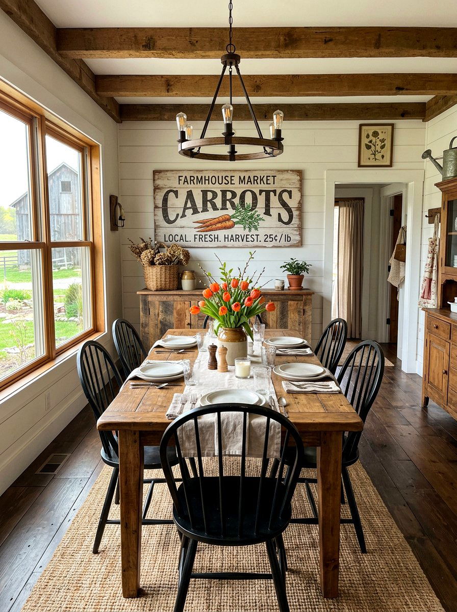 Farmhouse Market Carrot Sign - 25 Spring Free Printable Decor Ideas