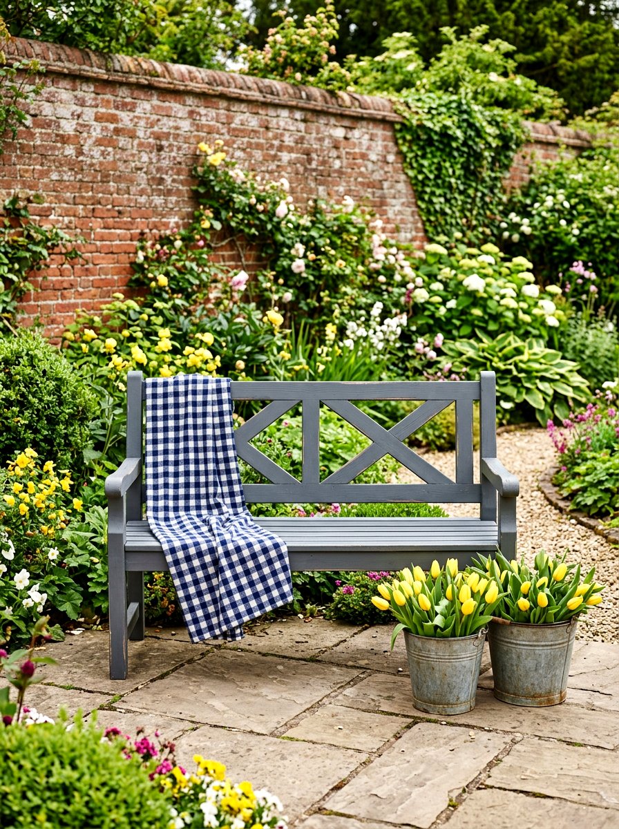 Farmhouse Outdoor Bench Style - 25 Spring Outdoor Bench Decor Ideas