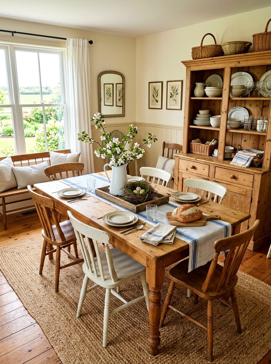 Farmhouse Pitcher Nest Decor - 25 Spring Bird Nest Centerpiece Ideas