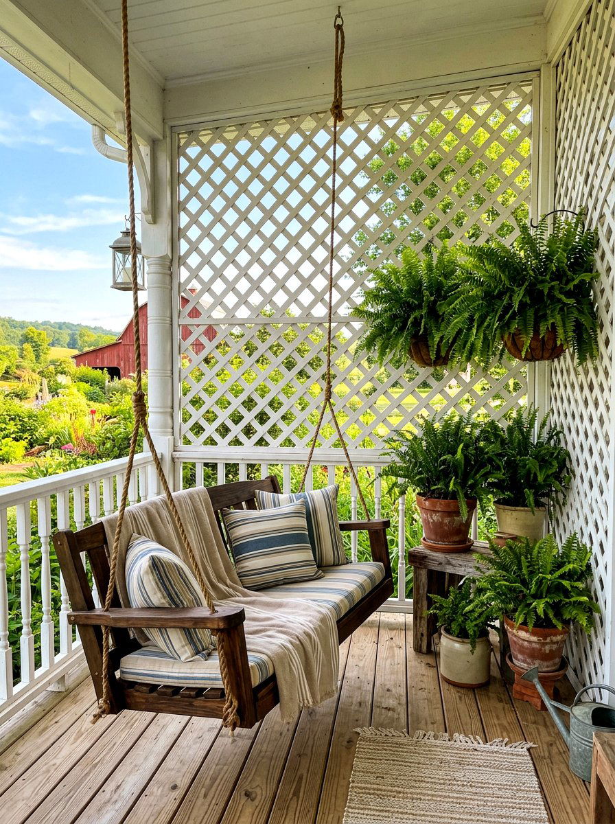 Farmhouse Porch Lattice Wall - 25 Spring Lattice Wall Decor Ideas