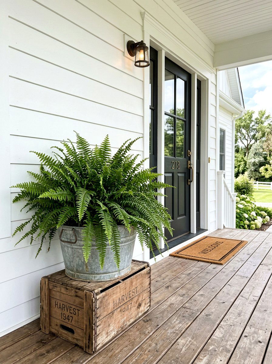 Farmhouse Porch Plant - 25 Spring Galvanized Tub Planter Ideas