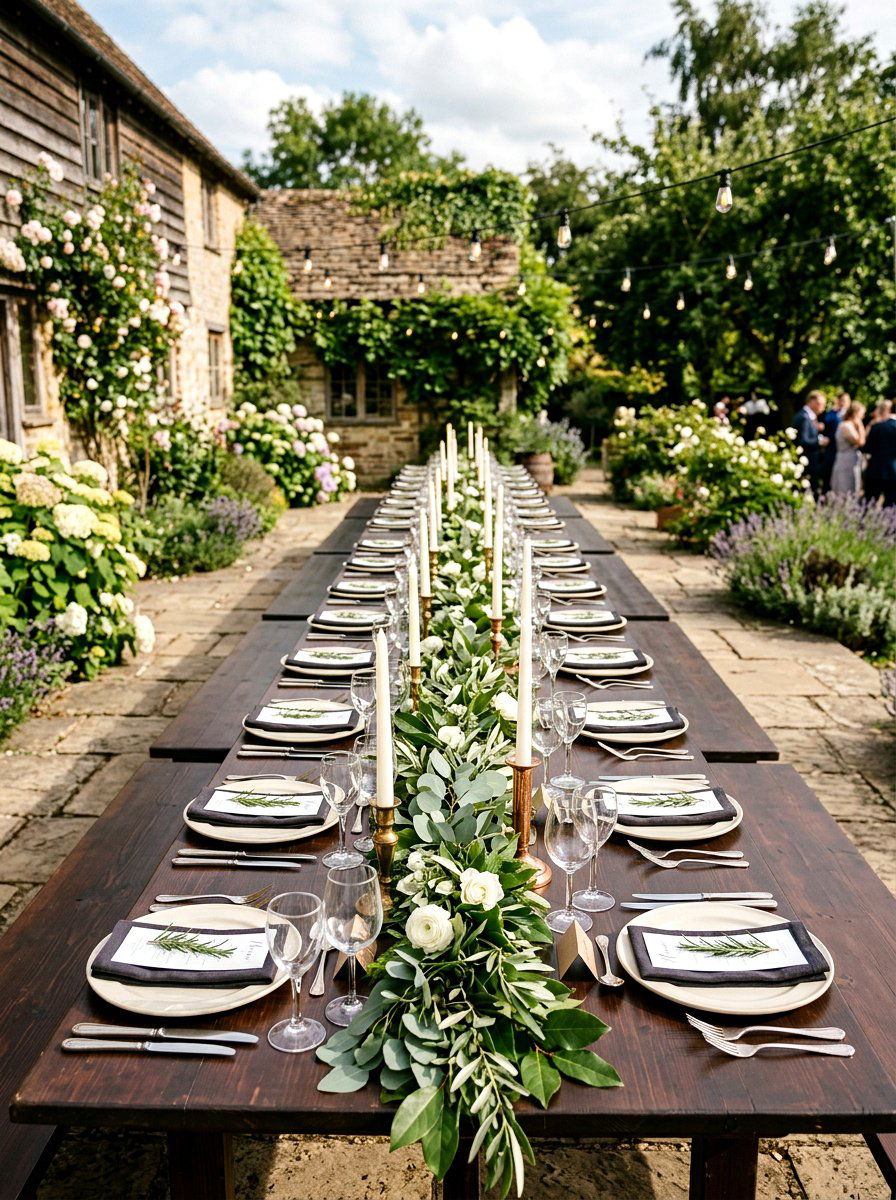 Farmhouse Reception Table - 25 Spring Outdoor Wedding Decor Ideas