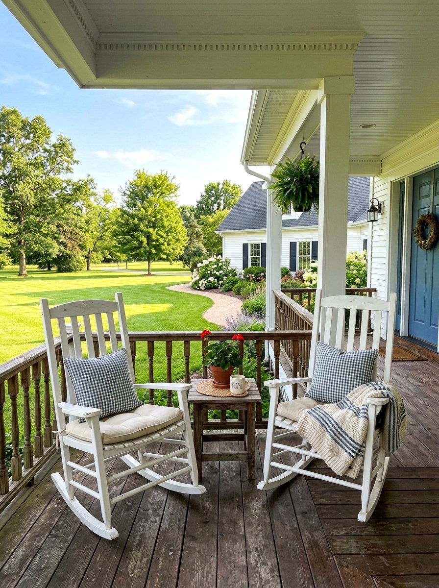 Farmhouse Rocking Chairs - 25 Spring Porch Rocker Decor Ideas