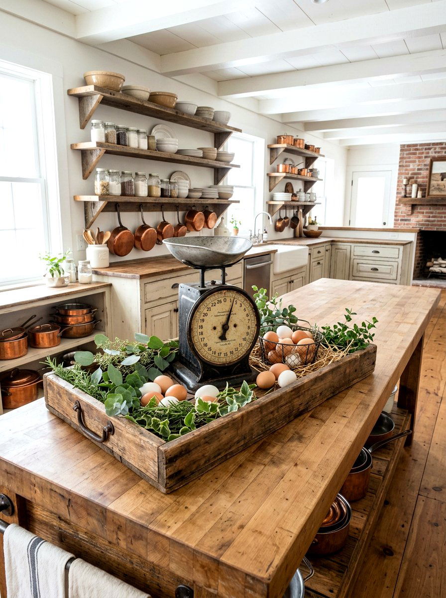 Farmhouse Scale Tray - 25 Spring Round Tray Decor Ideas