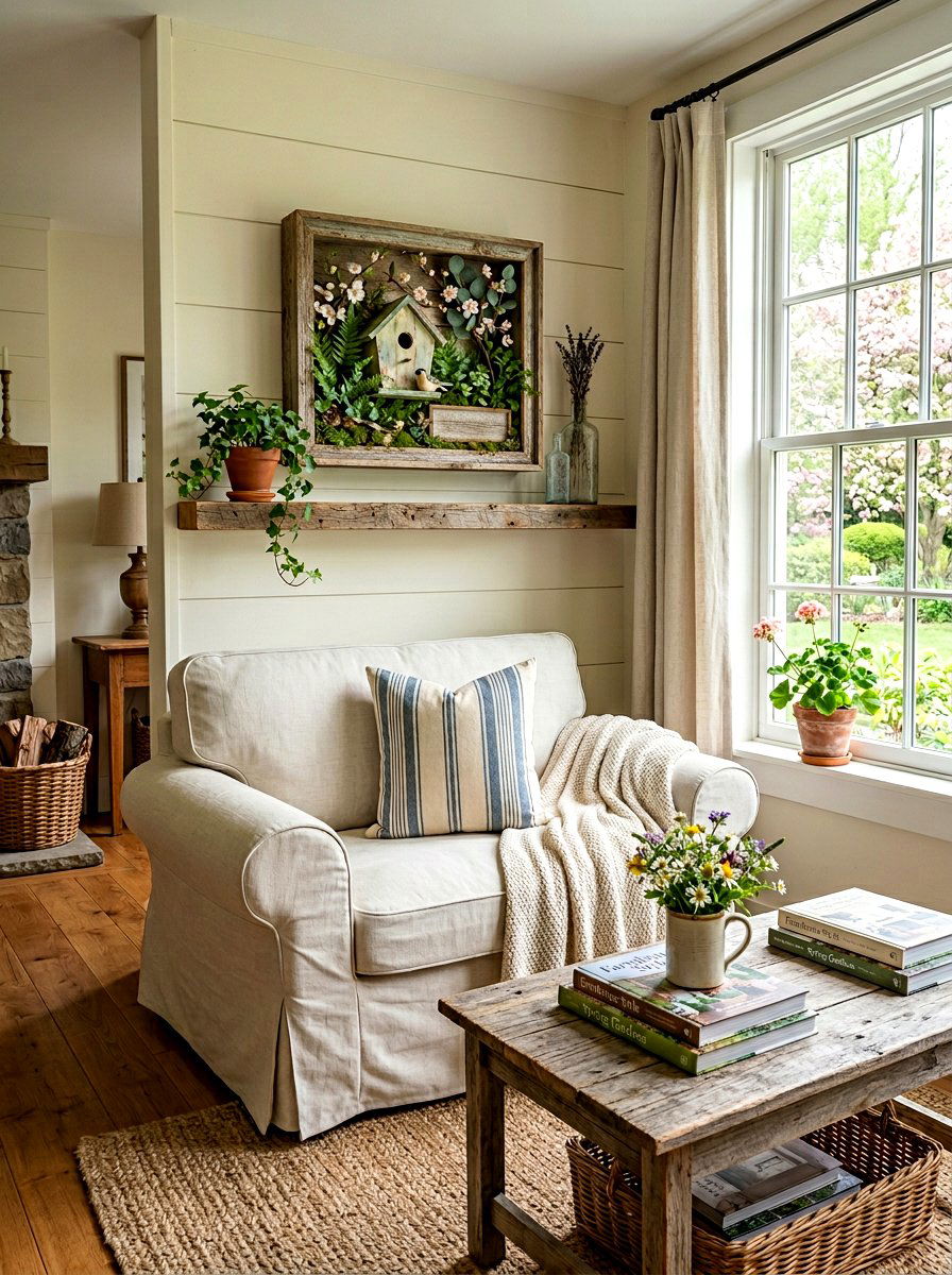 Farmhouse Spring Decor Frame - 25 Spring Shadow Box Ideas