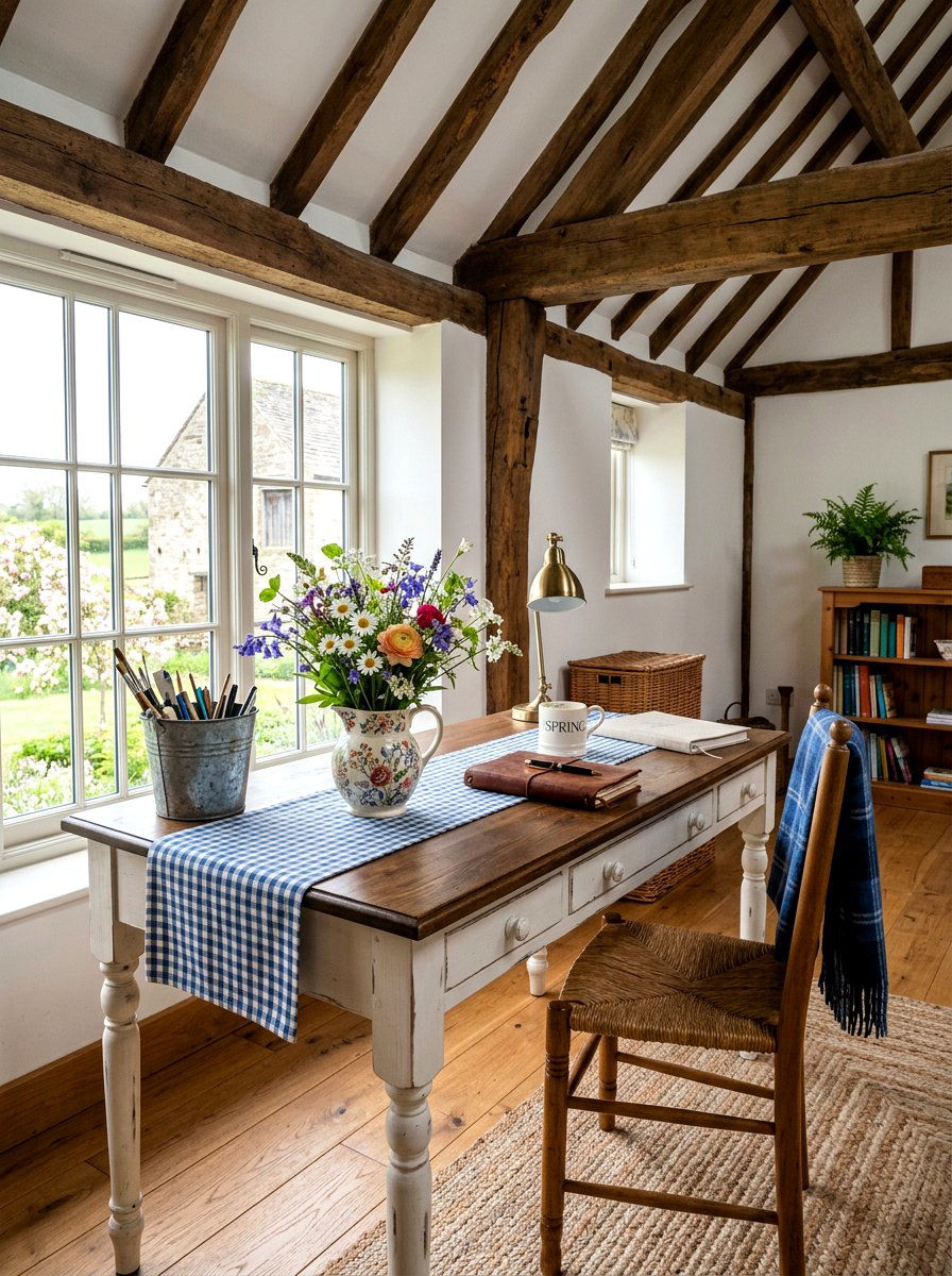 Farmhouse Spring Desk - 25 Spring Desk Decor Ideas