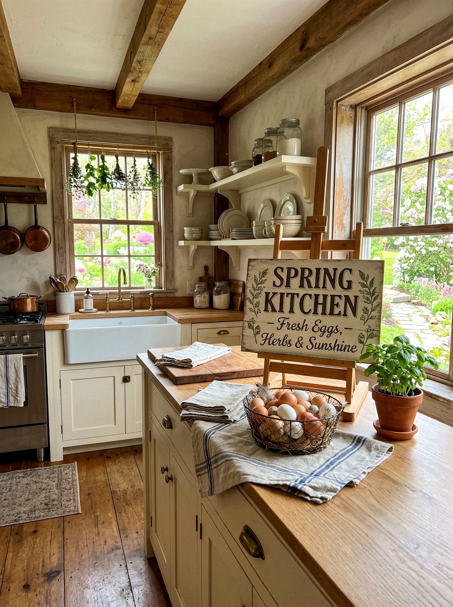 Farmhouse Spring Kitchen Sign - 25 Spring Free Printable Decor Ideas