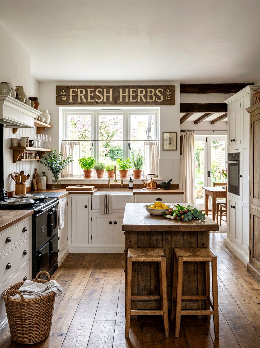 Farmhouse Spring Kitchen - 25 Spring Kitchen Sign Ideas