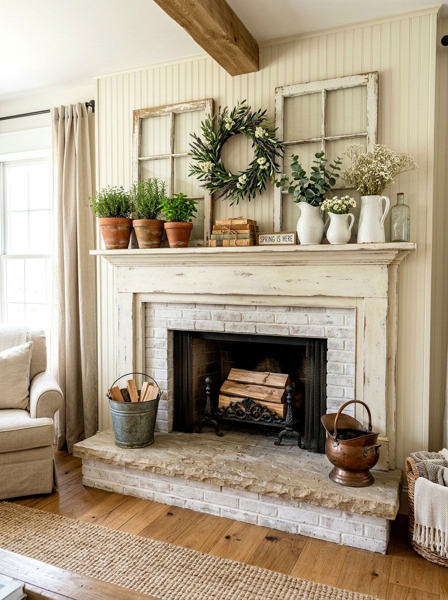 Farmhouse Spring Mantel Decor - 25 Spring Farmhouse Decor Ideas