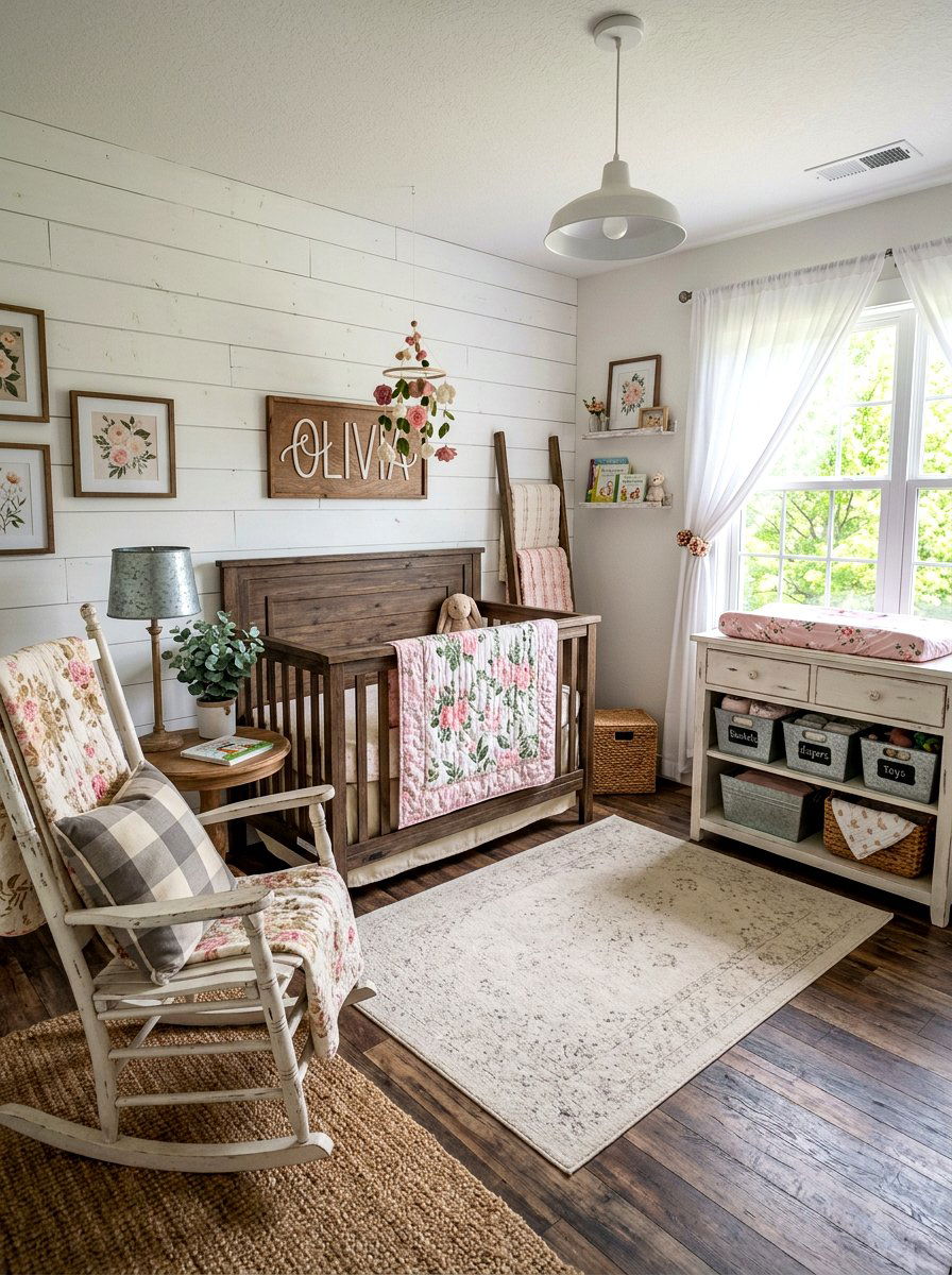 Farmhouse Spring Nursery - 25 Spring Nursery Decor Ideas