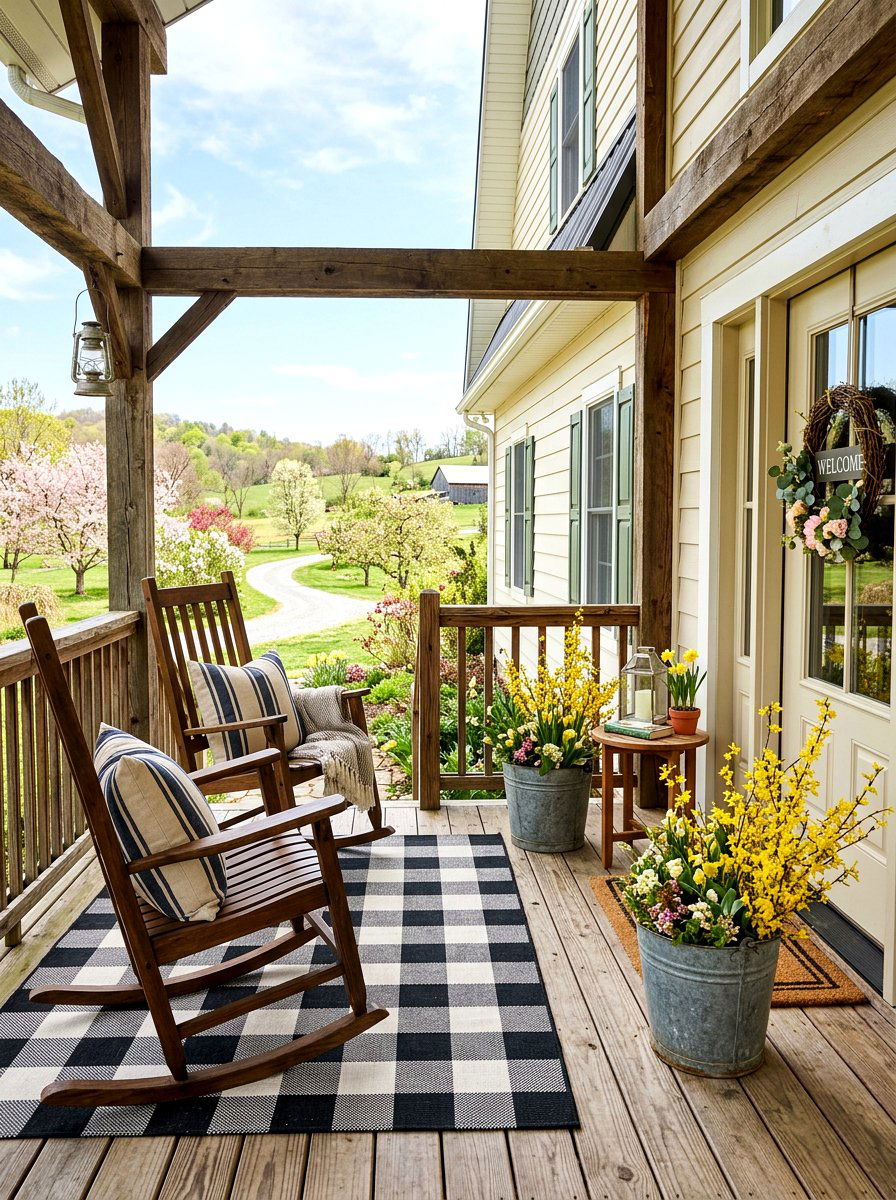 Farmhouse Spring Porch - 25 Spring Porch Rocking Chair Decor Ideas
