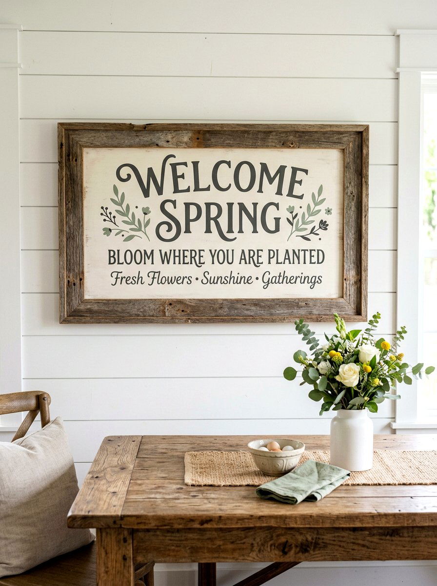 Farmhouse Spring Sign - 25 Spring Printable Art Ideas