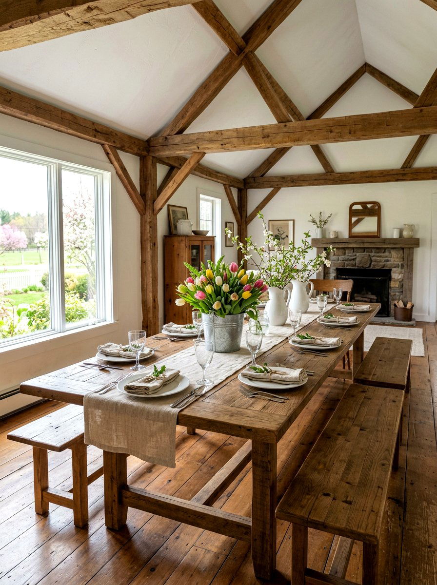 Farmhouse Spring Table - 25 Spring Seasonal Table Ideas