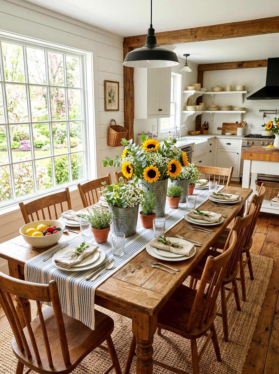 Farmhouse Spring Table - 25 Spring Table Arrangement Ideas