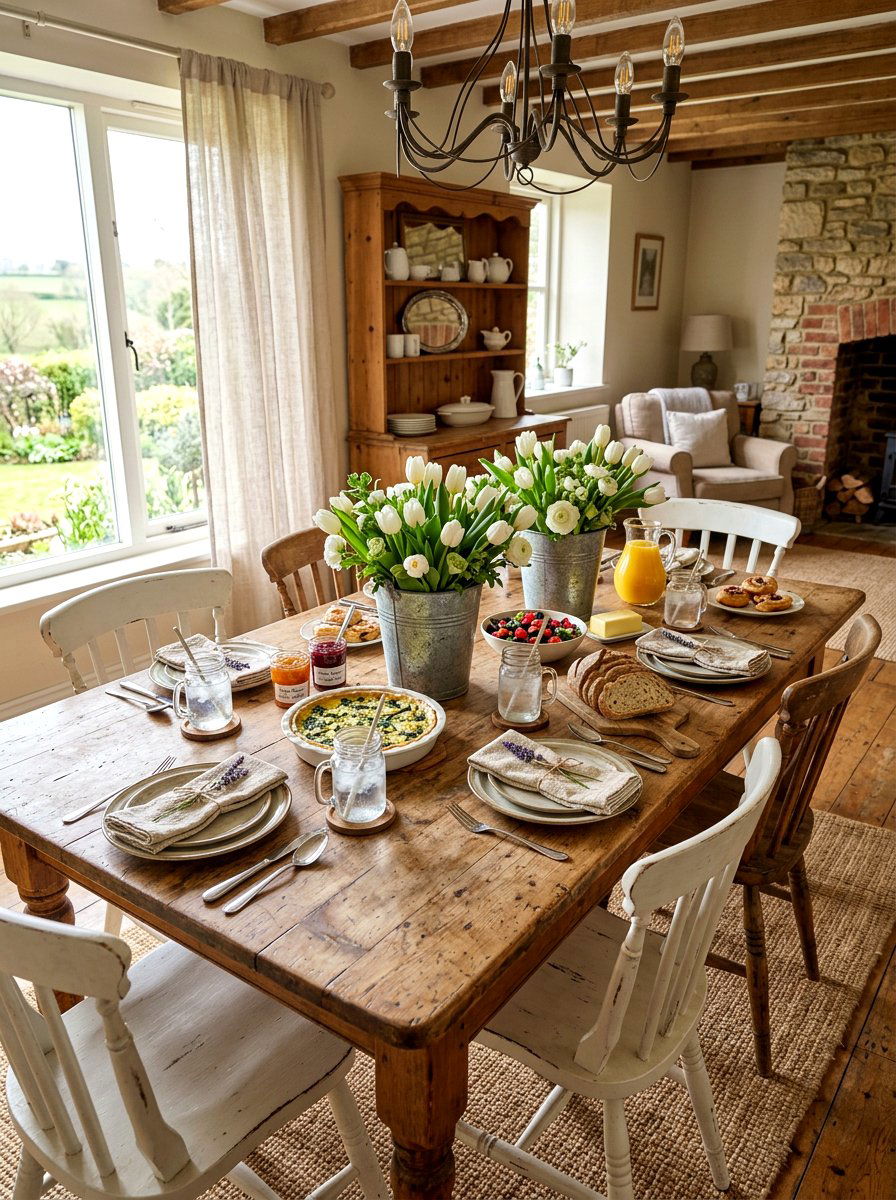 Farmhouse Spring Table - 25 Spring Brunch Table Ideas