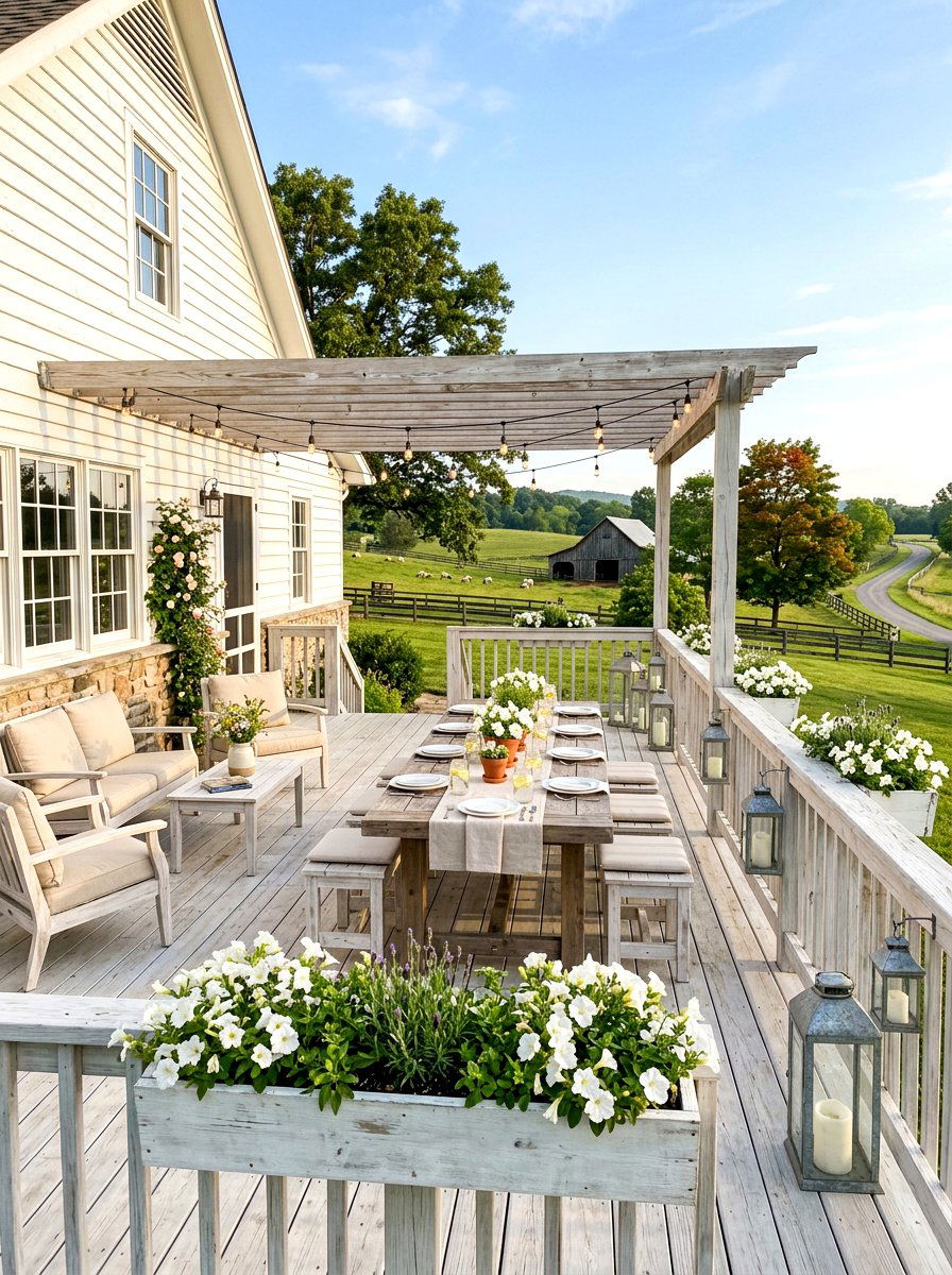 Farmhouse Style Deck - 25 Spring Deck Decor Ideas