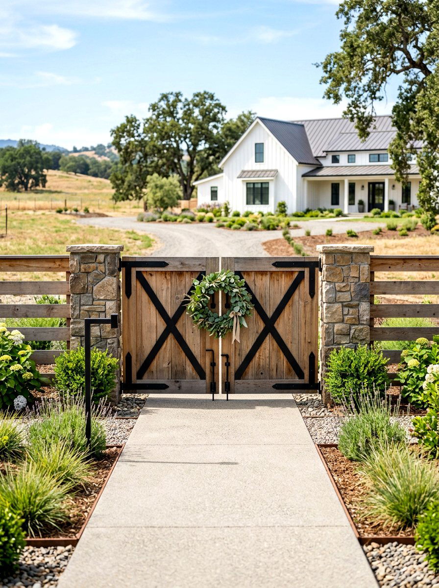 Farmhouse Style Spring Gate - 25 Spring Wooden Gate Decor Ideas