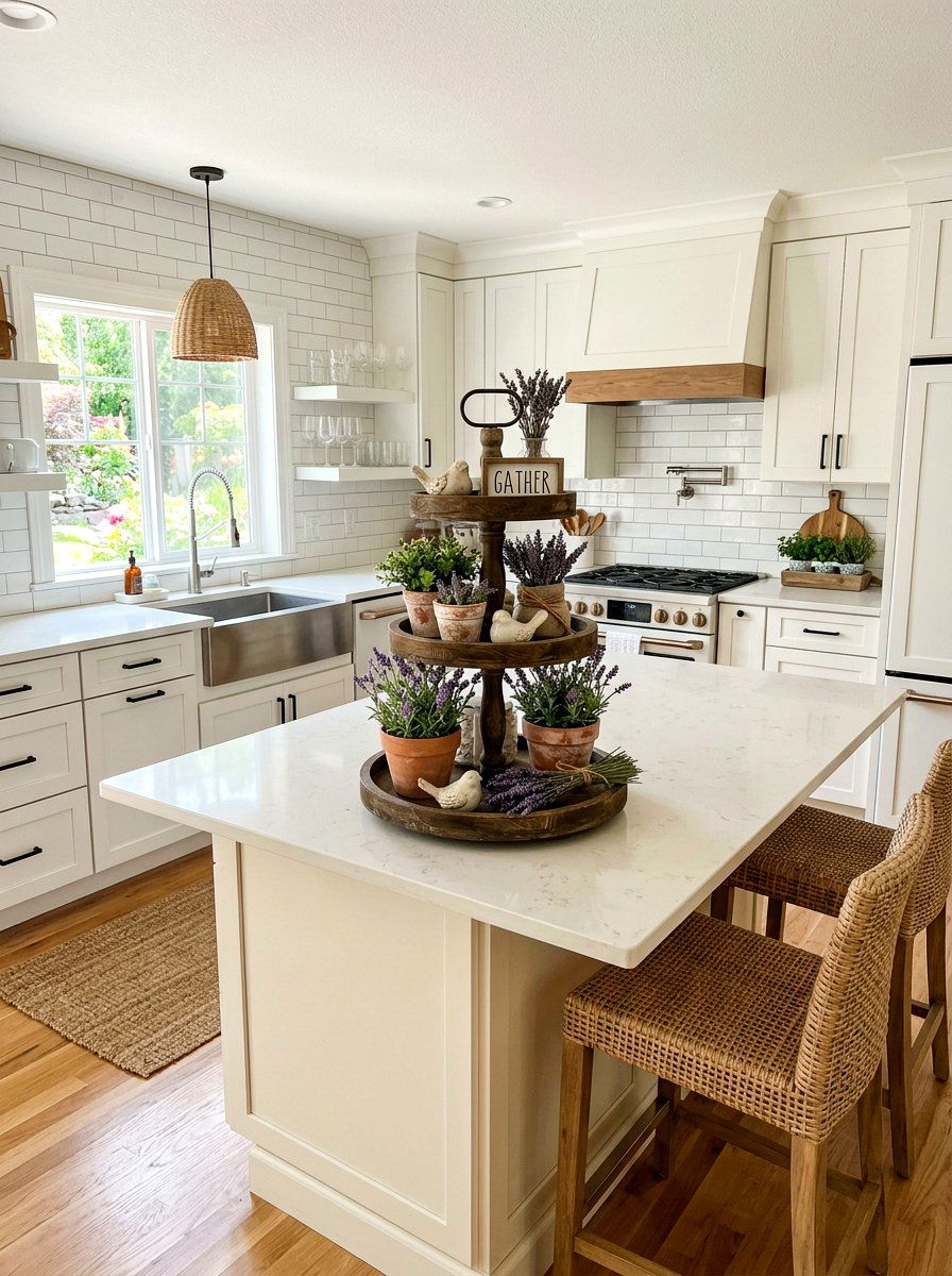 Farmhouse Style Tiered Tray - 25 Spring Dollar Tree Decor Ideas