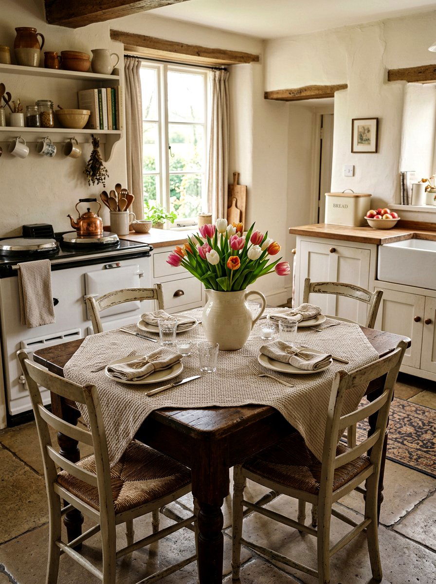 Farmhouse Tablecloth - 25 Spring Tablecloth Ideas