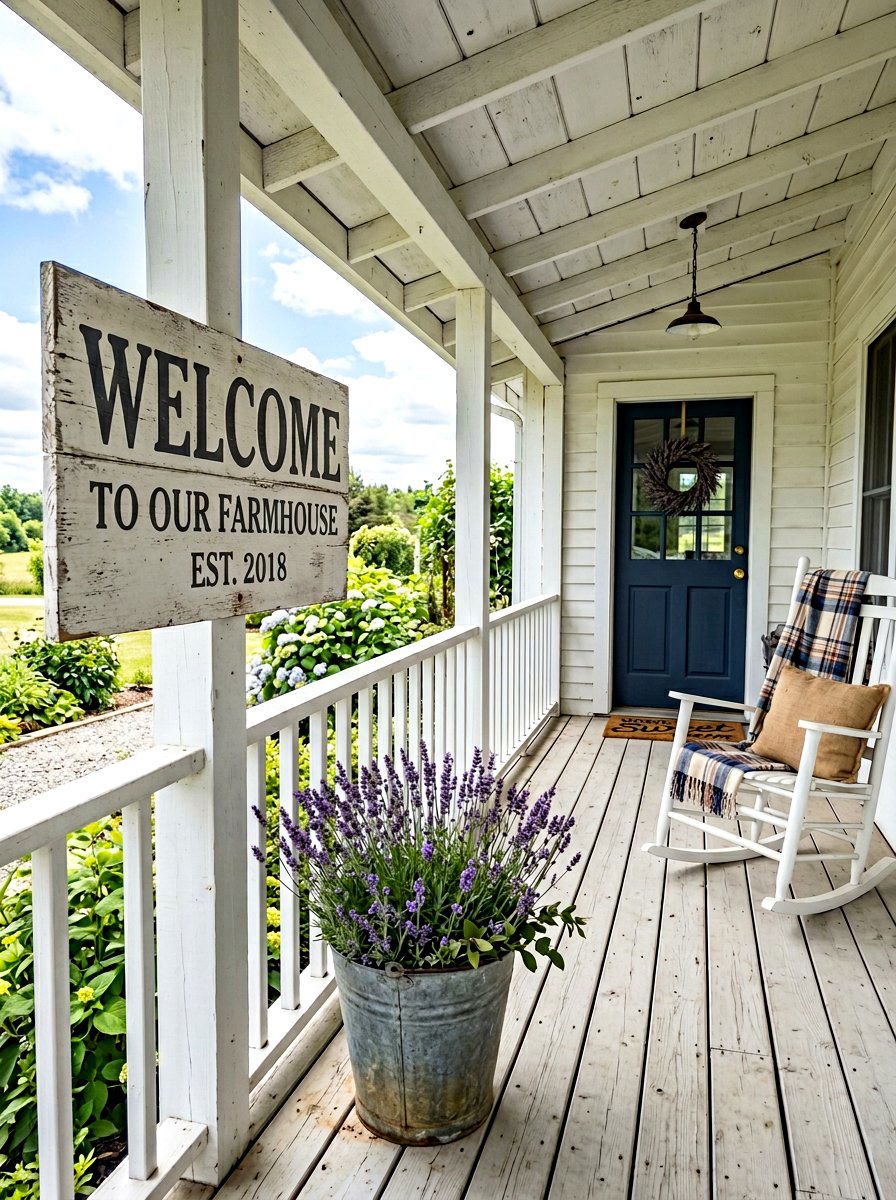 Farmhouse Welcome Sign - 25 Spring Welcome Sign Ideas
