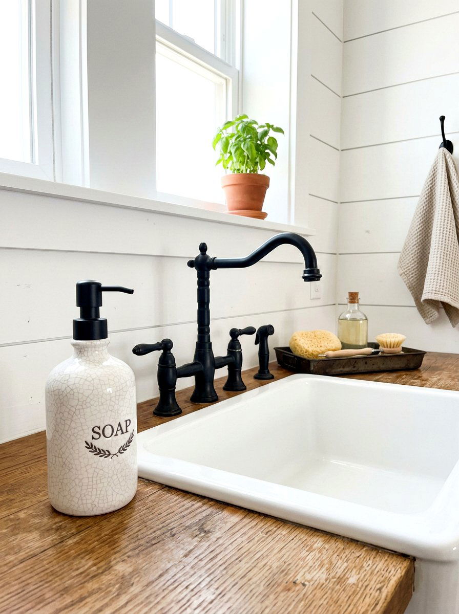 Farmhouse White Soap Dispenser - 25 Spring Soap Dispenser Ideas