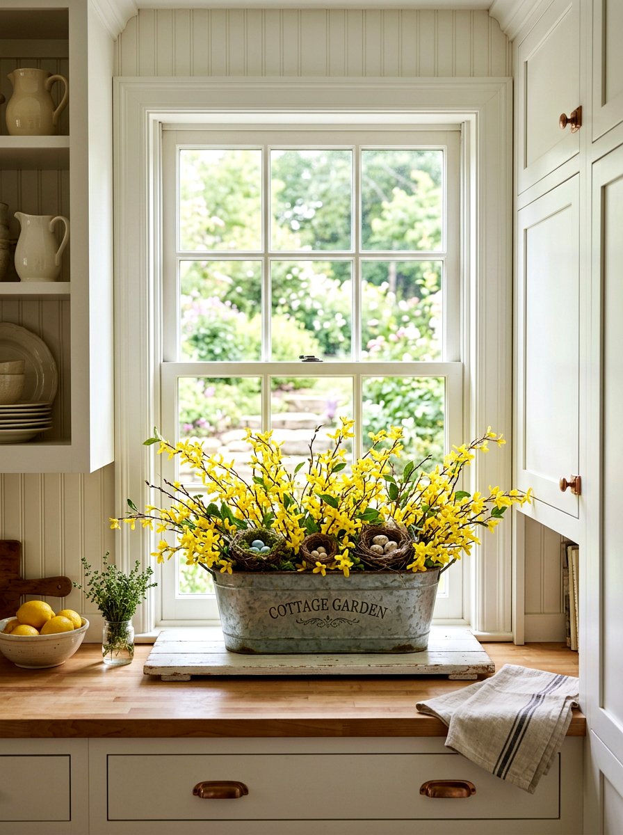 Farmhouse Window Box - 25 Spring Window Ledge Decor Ideas