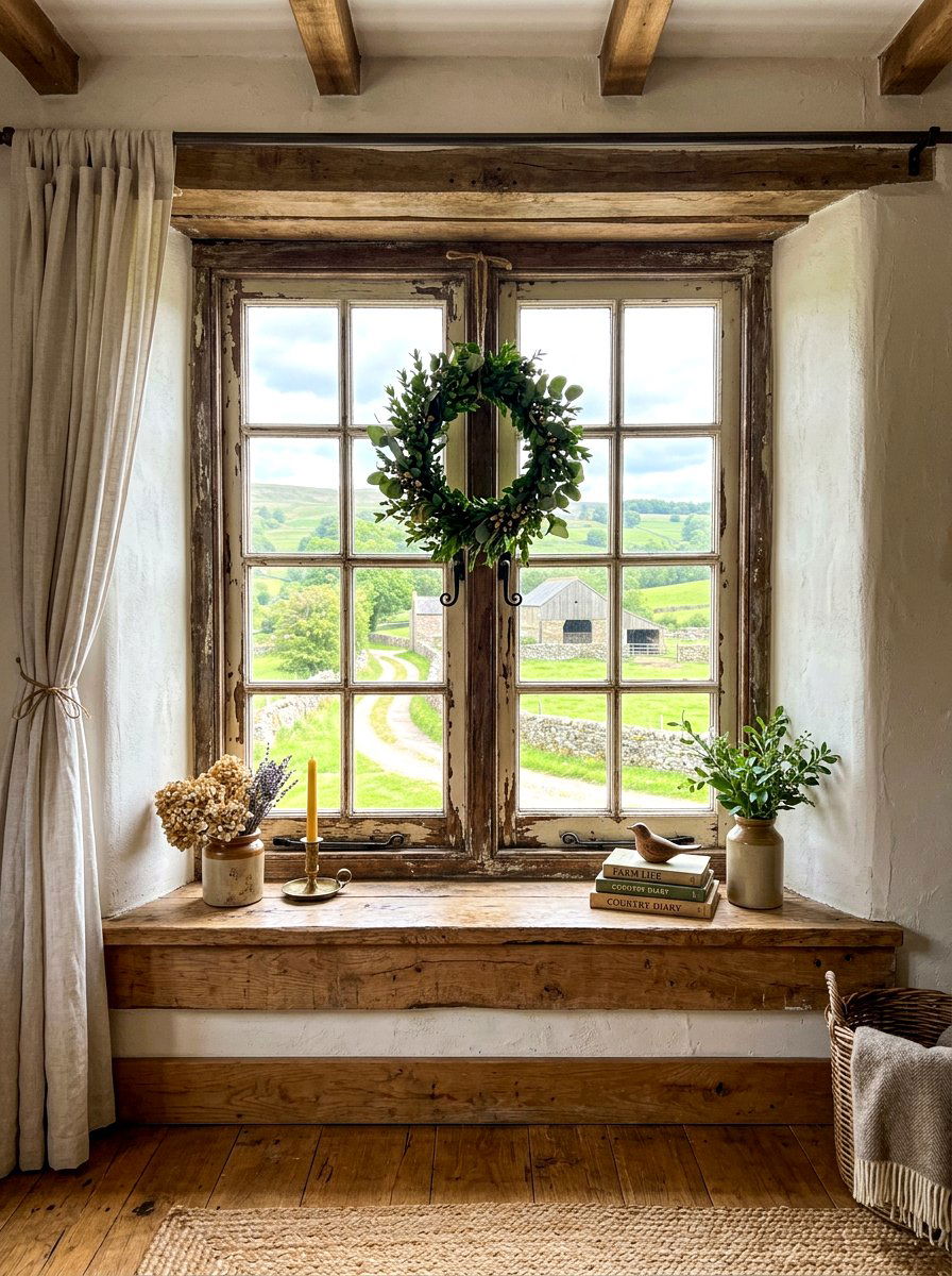 Farmhouse Window Pane - 25 Spring Mantel Decor Ideas