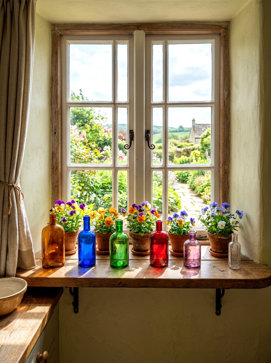 Farmhouse Window Shelf - 25 Spring Shelf Vignette Ideas