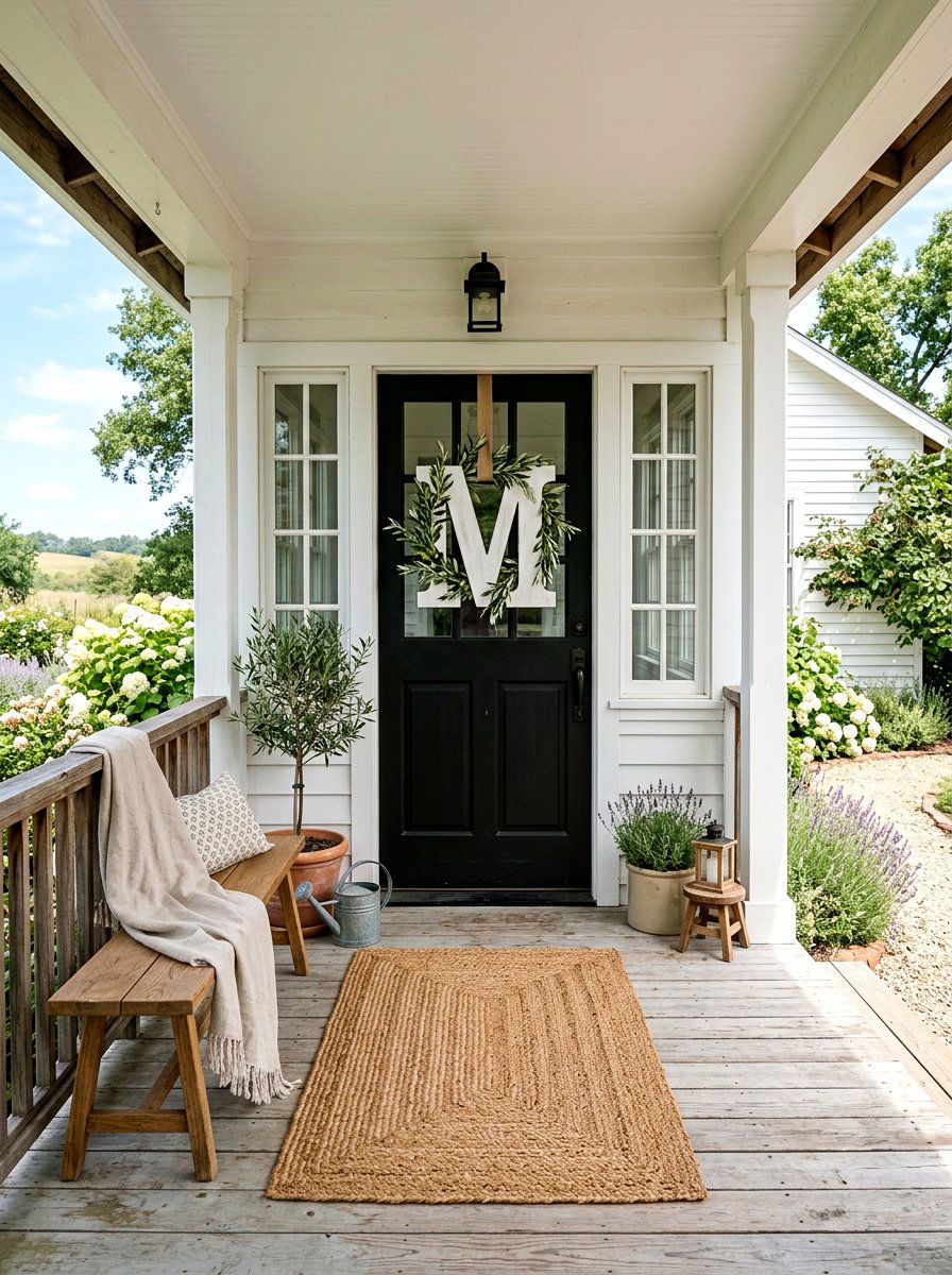 Farmhouse Wooden Letter Wreath - 25 Spring Initial Wreath Ideas