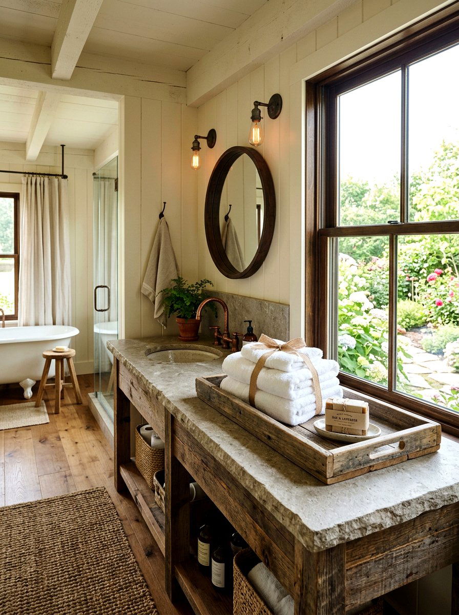 Farmhouse Wooden Tray - 25 Spring Vanity Tray Ideas