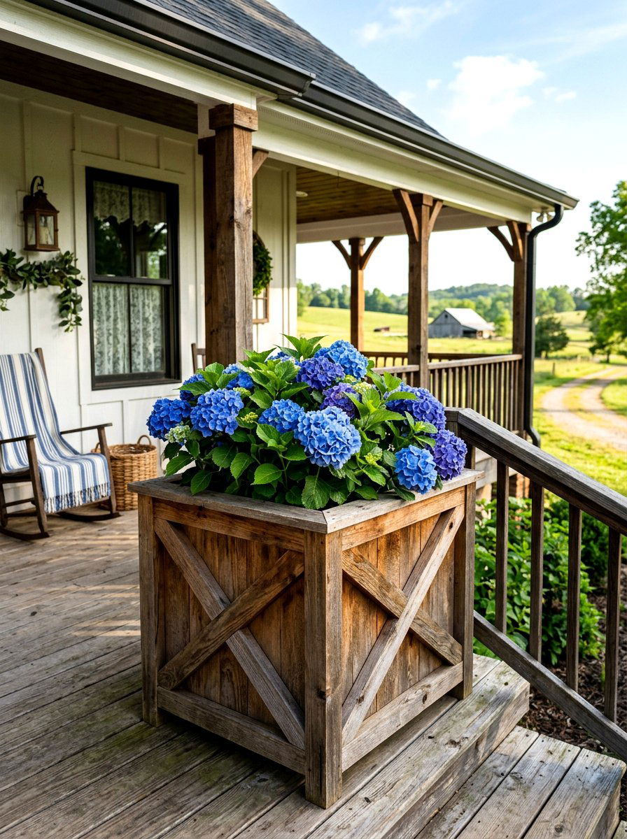 Farmhouse X Base Planter - 25 Spring Wooden Planter Ideas